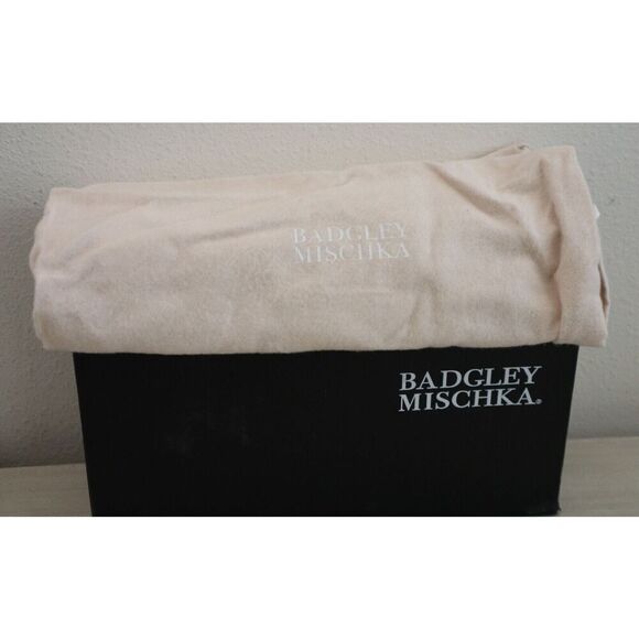 Badgley Mischka Women's Sz 6.5 Silver Embellished Harriet Open Toe Heels - Picture 10 of 10